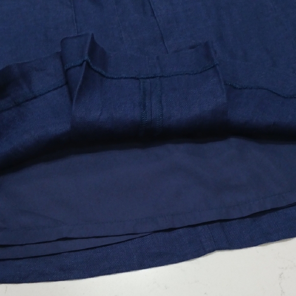 LOFT Deep Blue Women's Mini Skirt Sz 10 New With Tag 100% Linen - Picture 5 of 9